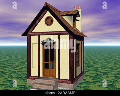 Petite vieille maison de bois sur le pré Banque D'Images