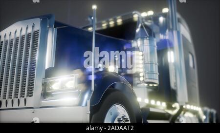 Camion américain lumineux studio en piste Banque D'Images
