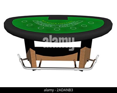 Table de Poker avec couvercle vert Banque D'Images