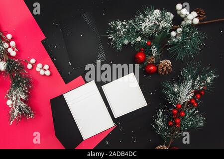 Maquette de Noël minimaliste Banque D'Images
