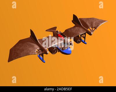 Avion à hélice d'antiquités dans le ciel Banque D'Images
