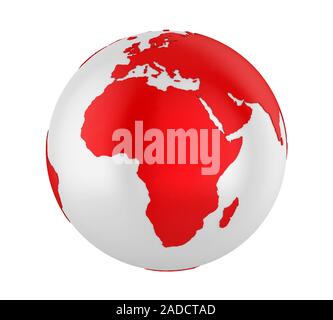 Globe de la terre isolé sur l'Afrique Banque D'Images