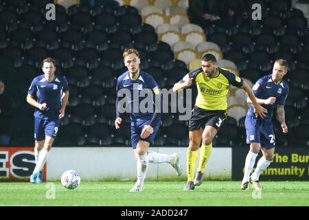 Burton upon Trent, Royaume-Uni. 06Th Dec, 2019. Brandon Goodship pf Southend United (14) au cours de l'EFL Sky Bet League 1 match entre Burton Albion et Southend United au stade de Pirelli, Burton upon Trent, en Angleterre, le 3 décembre 2019. Photo par Mick Haynes. Usage éditorial uniquement, licence requise pour un usage commercial. Aucune utilisation de pari, de jeux ou d'un seul club/ligue/dvd publications. Credit : UK Sports Photos Ltd/Alamy Live News Banque D'Images