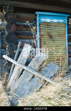 Vieille maison abandonnée de Tyumen. La Russie Banque D'Images