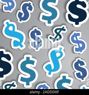 Divers signes en dollars bleus - conception de l'arrière-plan au format vectoriel modifiable Illustration de Vecteur