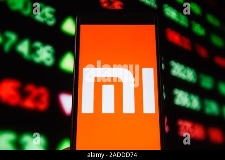 La Pologne. 9Th Jul 2019. Dans cette photo illustration un logo Xiaomi vu affichée sur un smartphone. Credit : Omar Marques/SOPA Images/ZUMA/Alamy Fil Live News Banque D'Images