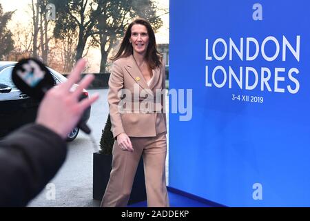 Premier Ministre de la Belgique, Sophie Wilmes arrive pour l'assemblée annuelle des chefs de gouvernement de l'OTAN sommet au Grove Hôtels à Watford, Hertfordshire. PA Photo. Photo date : mercredi 4 décembre 2019. Voir l'histoire de la politique de l'OTAN. PA Crédit photo doit se lire : J Chris Ratcliffe/PA Wire Banque D'Images