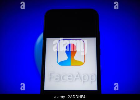 La Pologne. 9Th Jul 2019. Sur cette photo, l'illustration a FaceApp vu le logo affiché sur un smartphone. Credit : Omar Marques/SOPA Images/ZUMA/Alamy Fil Live News Banque D'Images