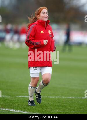 DAGENHAM, EN ANGLETERRE - 01 DÉCEMBRE : Martha Harris de Manchester United au cours de la Barclays Women's super match de championnat entre West Ham United Women un Banque D'Images