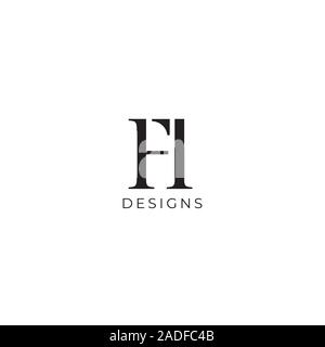 Les lettres F, H logo Vector. FH emblème. Badge FH Illustration de Vecteur