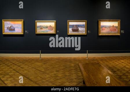 Tableaux de Claude Monet des tas de blé, le Art Institute of Chicago, Chicago, Illinois, États-Unis Banque D'Images