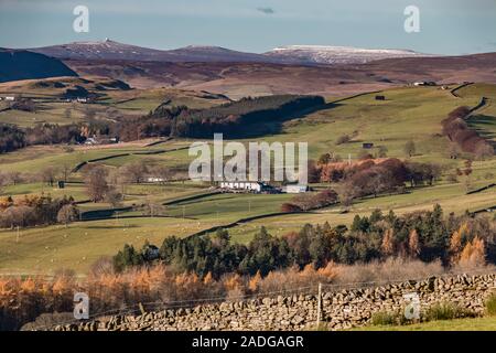 Trois pics de Pennine. À partir de l >R, Great Dun Fell (2782 pieds, 848m), peu de Dun a baissé (2709 pieds, 842m) et a diminué (2 930 pieds 893 m) Banque D'Images