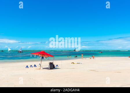 La plage de Porto de Galinhas Ipojuca dans la municipalité, Pernambuco, Brésil Banque D'Images