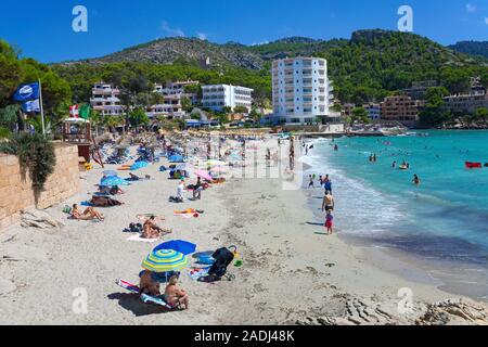 Plage de baignade à l'hôtel Aquamarin, Sant Elm, San Telmo, Majorque, îles Baléares, Espagne Banque D'Images