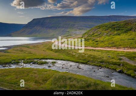 Zone de Dynjandi, Dynjandi, cascades, l'Islande Westfjords Banque D'Images