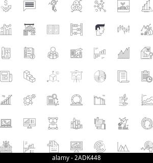 Ligne Graphiques Icônes, signes, symboles, vecteur illustration linéaire défini Illustration de Vecteur