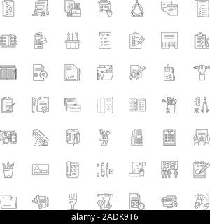 Icônes de ligne d'édition, signes, symboles, vecteur illustration linéaire défini Illustration de Vecteur