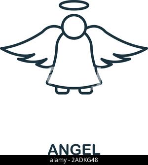 Icône de l'ange. Style de ligne icon collection de noël. Icône de l'Ange mince pour la conception web, applications, logiciels, l'utilisation d'impression Illustration de Vecteur