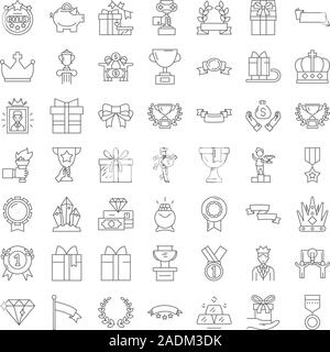 Icônes linéaire des prix, signes, symboles ligne vectorielle illustration set Illustration de Vecteur