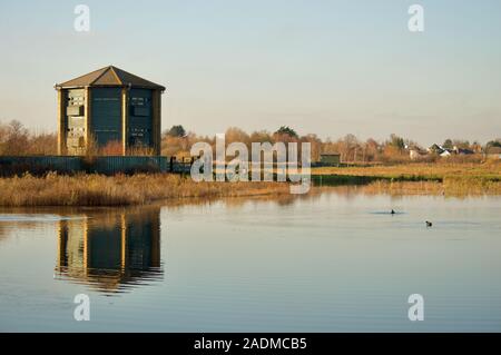 Le paon tower cacher à la London Wetland Centre à London, UK Banque D'Images