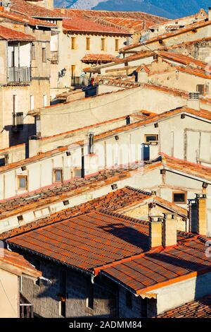 Frías vue du château (12e-15e siècle), Frias village, Las Merindades, Burgos, Castille et Leon, Espagne, Europe Banque D'Images