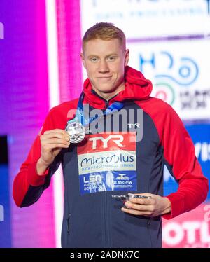 Greta Bretagne's Thomas Dean vainqueur de la médaille d'argent dans l'épreuve du 400m nage libre pendant le cours de natation A Tollcross International Swimming Centre, Glasgow. Banque D'Images