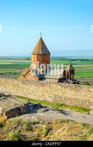 Le monastère de Khor Virap, près de Lusarat, Ararat, Province de l'Arménie. Banque D'Images