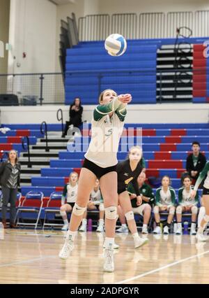 Volley-ball avec Kuna vs Bonneville High School à coeur d'Alene, Idaho. Banque D'Images