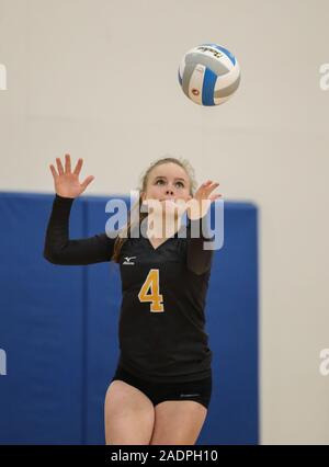 Volley-ball avec Kuna vs Bonneville High School à coeur d'Alene, Idaho. Banque D'Images