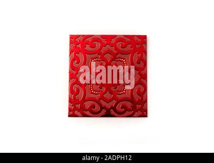 Le Nouvel An chinois, Lucky Red poches n fond blanc. Banque D'Images