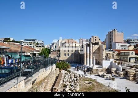 Bibliothèque d'Hadrien. Athènes, Grèce Banque D'Images