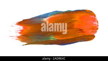 Aquarelle abstraite lumineux dessiné à la main d'art isolé sur fond blanc. Orange rouge aquarelle place rectangle. Vector illustration. Banque D'Images