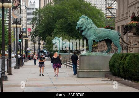 L'Art Institute de Chicago sur South Michigan Avenue Illinois Banque D'Images