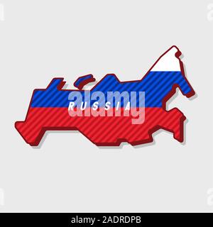 Carte de la Russie style 3d moderne. Illustration de Vecteur
