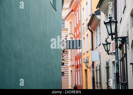 Bâtiments colorés de la vieille ville de Riga, Lettonie Banque D'Images