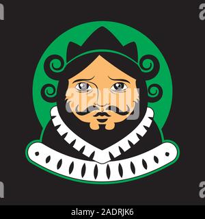 L'icône de l'homme roi noir sur fond isolé. Image vectorielle. L'icône de l'élément de conception de logo. Illustration de Vecteur