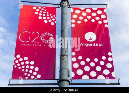 Buenos Aires, Argentine - 25 novembre 2018 : Signe de sommet du G20 Banque D'Images