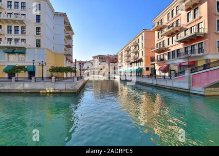 Doha, Qatar - novembre 23. 2019. Qanat quartier sur Pearl Island Banque D'Images