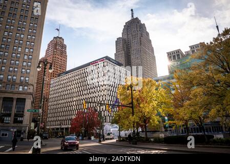 Parc Campus Martius, Detroit, Michigan, USA Banque D'Images