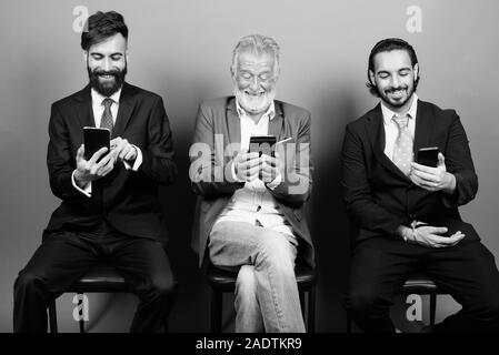 Portrait de barbu multi ethnic hommes d'ensemble Banque D'Images