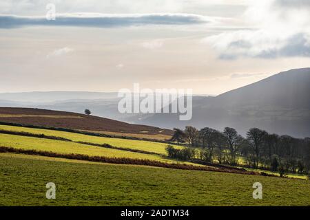 Collines près d'Abergavenny, dans le sud du Pays de Galles. Banque D'Images