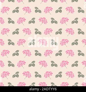 Vecteur transparent vintage pattern botanique avec des feuilles vertes et roses roses Illustration de Vecteur