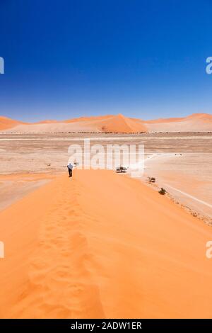 Vue depuis Dune 45, près de Sesriem, désert Namib, Parc national Namib-Naukluft, Namibie, Afrique australe, Afrique Banque D'Images