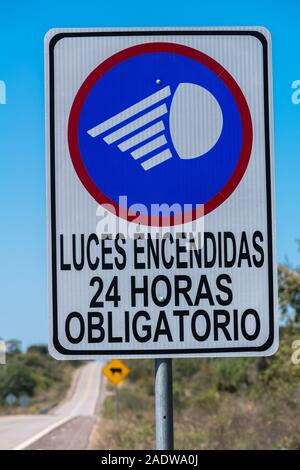 Panneau de signalisation, la Bolivie, l'Amérique latine Banque D'Images