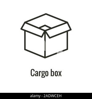 L'icône de la logistique w Ouvrir boîte d'expédition et les côtés pliés Illustration de Vecteur