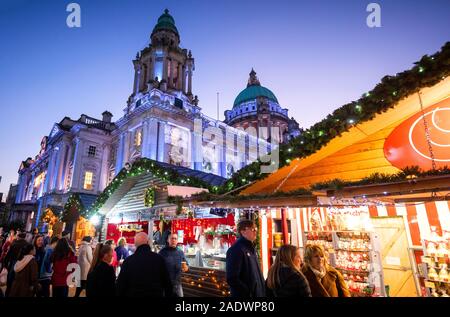 Marché de Noël 2019 à Belfast Banque D'Images