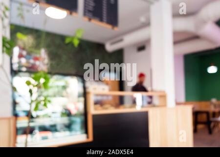 Arrière-plan flou de café moderne avec. Banque D'Images