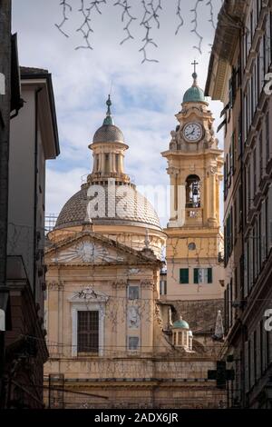 Église Chiesa del Gesu e dei Santi Ambrogio e Andrea à Gênes, Italie, Europe Banque D'Images