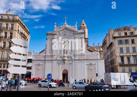 Église Saint-Ferréol les Augustins façade de l'église à Marseille, France, Europe Banque D'Images