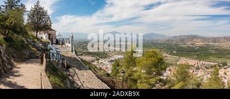 Chapelle, espagne. Hermitage, Santuario de nuestra señora de los Remedios, dans la vallée de Guadalhorce Cártama, Andalousie, espagne. Banque D'Images